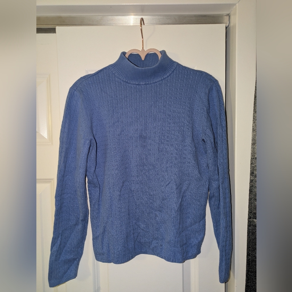 Karen Scott Blue Turtleneck Sweater In Size M